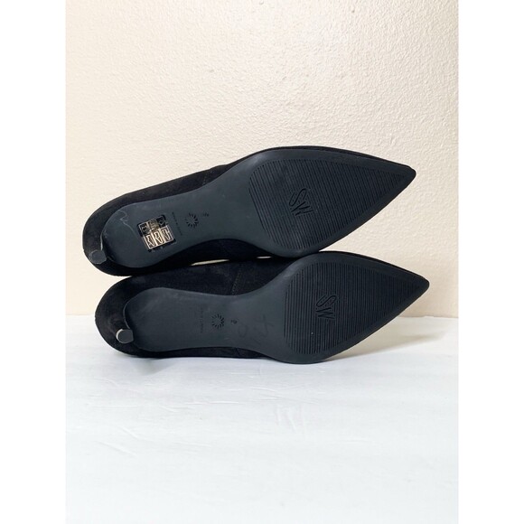 Stuart Weitzman Wren 75 Stretch Suede Booties 5 Black High Heel Pointed Toe - Picture 6 of 8